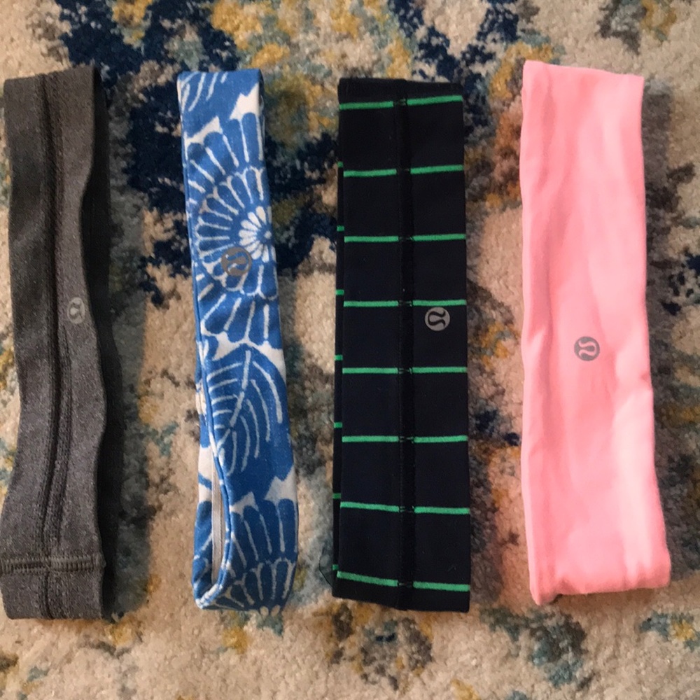 Four Lululemon headbands